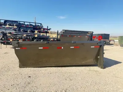 2027 MAXX-D Trailers ROX Dumpster Roll Off Bins 14' X 4' Tall - 14 Yard Gray