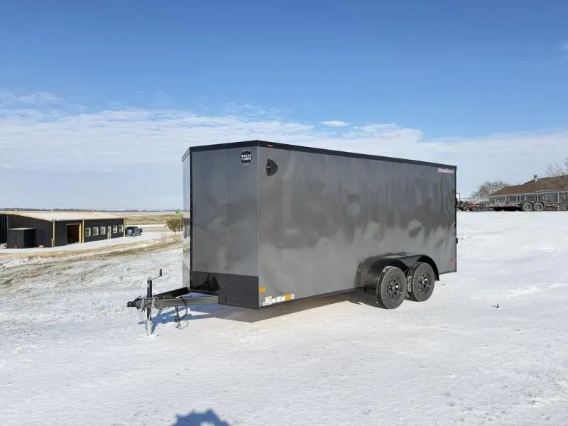 2026 Wells Cargo  16' X 7' Enclosed Cargo Trailer Charcoal Gray 