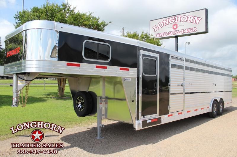 2022 Sooner 28ft x 8ft Show Cattle with Two Side Ramps Livestock Trailer 2022 Sooner 28ft x 8ft Show Cattle with Two Side Ramps Livestock Trailer