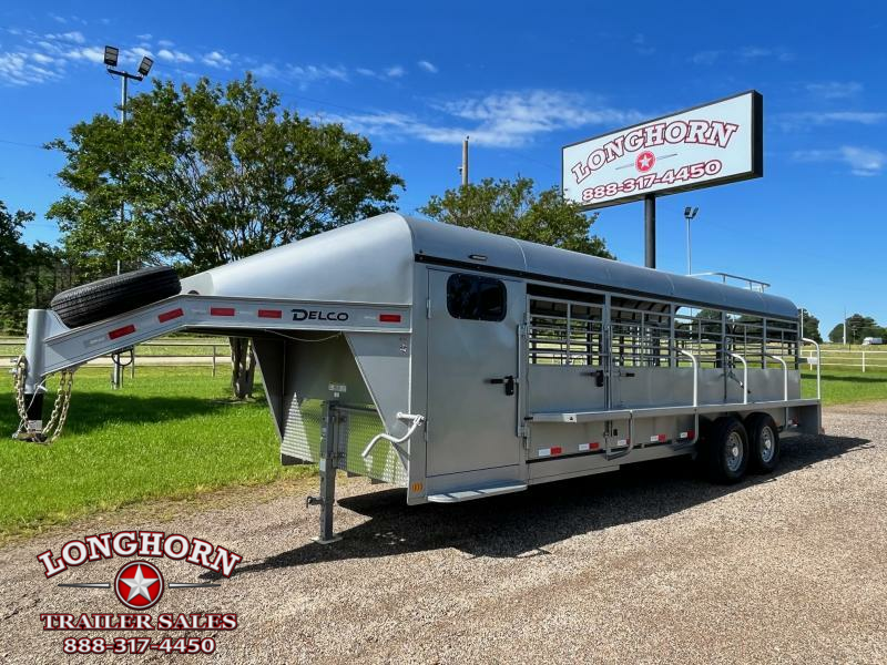 2023 Delco 24' x 6'8'' Tarp Top Livestock Trailer Horse Trailers