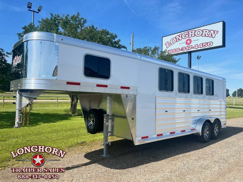 2023 Exiss 4 Horse CXF Combo w/ Drop Windows Horse Trailer Horse
