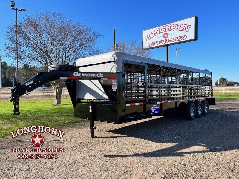 2023 Gooseneck 28 x 6.8ft Tarp Top Rubber Floor Stock / Stock Combo