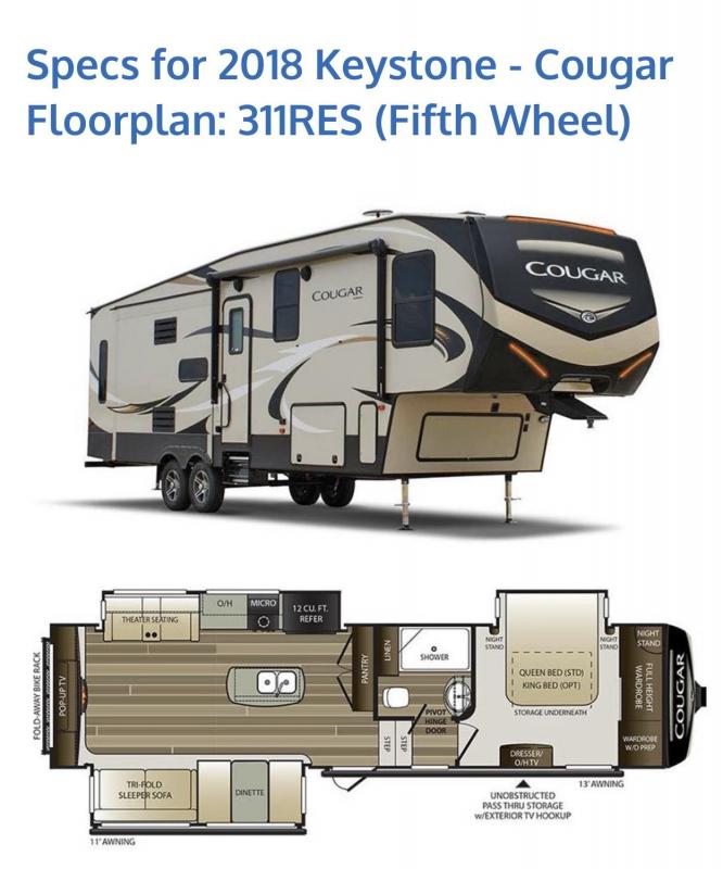 2018 Keystone RV Cougar 311RES Fifth Wheel 2018 Keystone RV Cougar 311RES Fifth Wheel