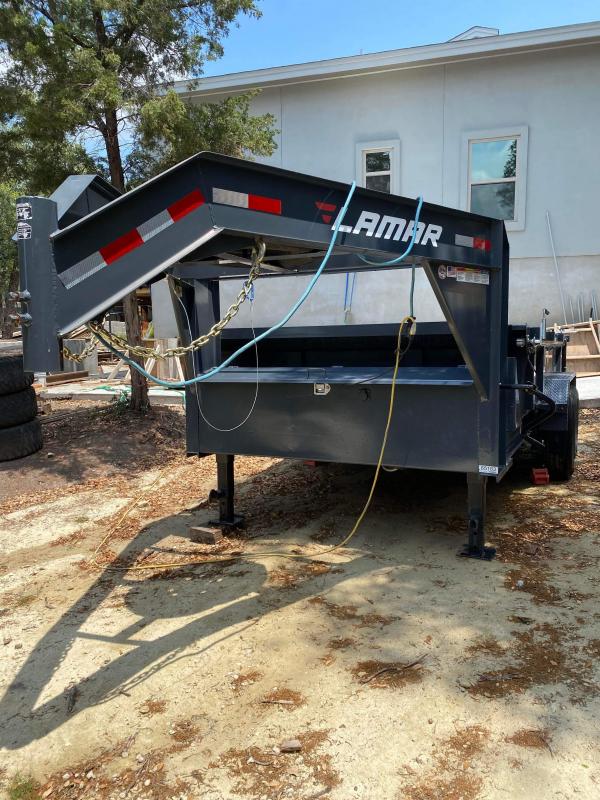 2020 Lamar 83" x 14' Low-Pro Gooseneck Dump 14K / 7 Gauge 2020 Lamar 83" x 14' Low-Pro Gooseneck Dump 14K / 7 Gauge