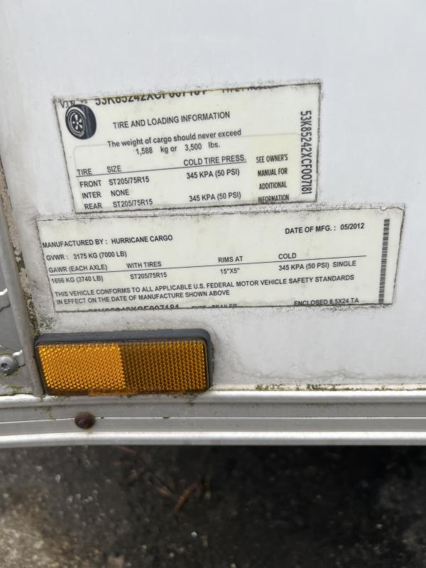 used Cargo (Enclosed) Trailers Hurricane Cargo Trailers  for sale, in Twinsburg, OH Thumbnail 4