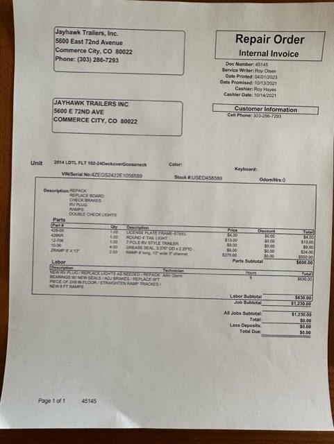 used Equipment / Flatbed Trailers Load Trail  for sale, in Parker, CO Thumbnail 5