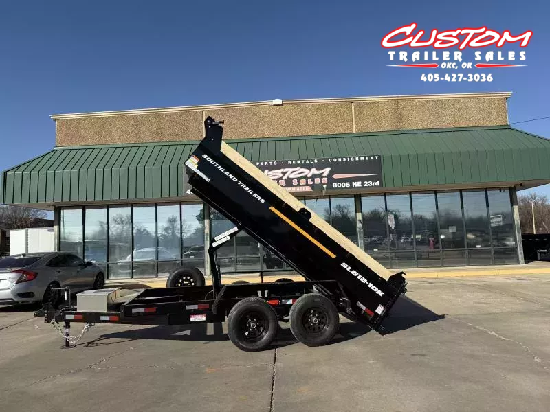#131448 2026 SOUTHLAND SL612 6 X 12 TANDEM AXLE 10K BUMPER PULL DUMP TRAILER W/ SPARE TIRE