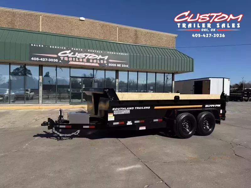 #137689 2026 SOUTHLAND SL714 14 X 84 TANDEM AXLE 14K BUMPER PULL DUMP W/ SPARE TIRE