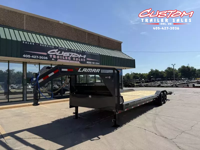 #145433 2026 LAMAR H8 28 X 102  TANDEM AXLE 14K EQUIPMENT GOOSENECK W/ SLIDE IN RAMPS 1753719362