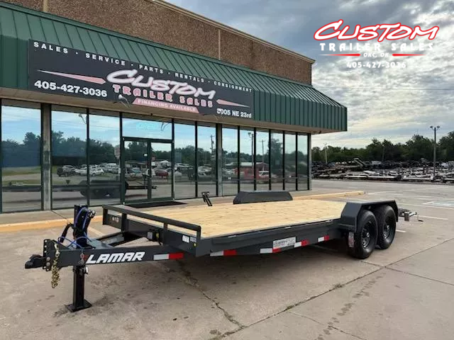 #143662 2025 LAMAR H6 20 X 83 TANDEM AXLE 14K EQUIPMENT HAULER W/ SLIDE IN RAMPS 1751052725