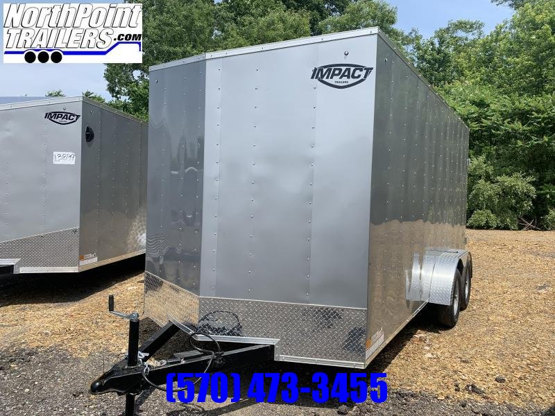 2022 Impact Trailers 2022 IMPACT 7x16 - 7' Interior - Silver - RAMP Enclosed Cargo Trailer 2022 Impact Trailers 2022 IMPACT 7x16 - 7' Interior - Silver - RAMP Enclosed Cargo Trailer