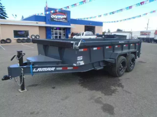 2026 Lamar 7x14 16K Dump Tarp Kit Ramps Spreader Gate 6" Cylinder 7 Ga Floor 3 Way Pump