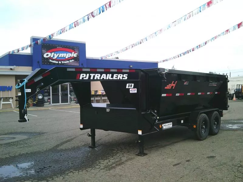 2026 PJ DR14 7X14 14K ROLL OFF Gooseneck Dump Trailer W/ EDZ Bin
