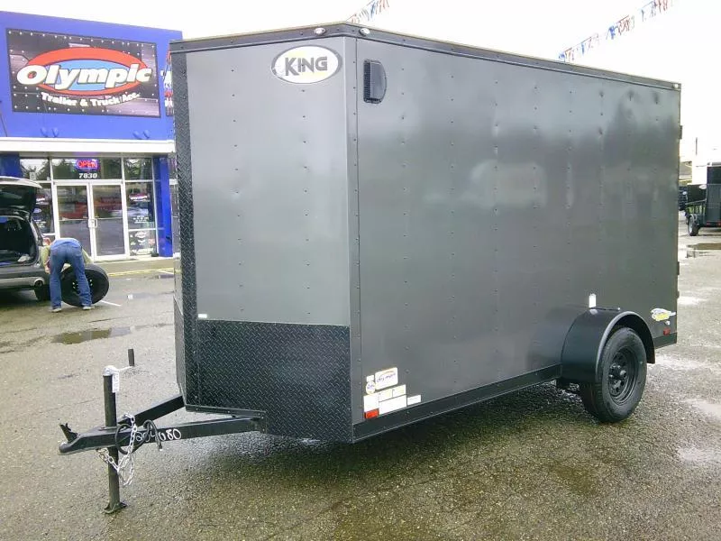 2026 Cargo King E-Series 6x12 With 6" Extra Height / D-Rings / Pure Black Pkg / Slant Wedge / Ramp Door