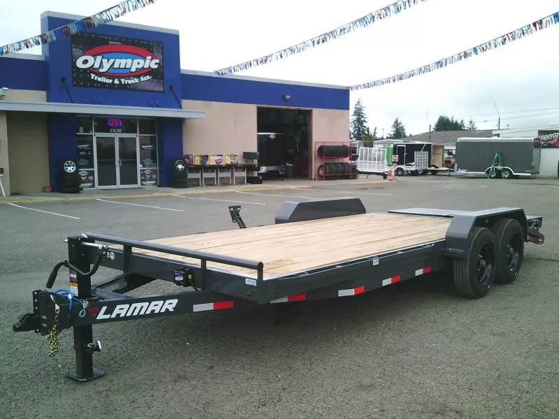 2026 Lamar H6 7x20 16K Equipment Trailer With 4' Dove / Rhino Ramps / Removable Fenders