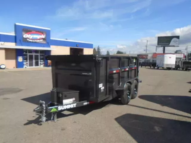 2026 Summit Cascade 6x12 14K Dump Trailer With High Sides / Tarp / Ramps / Spreader Gate / Scissor Lift / Battery Charger