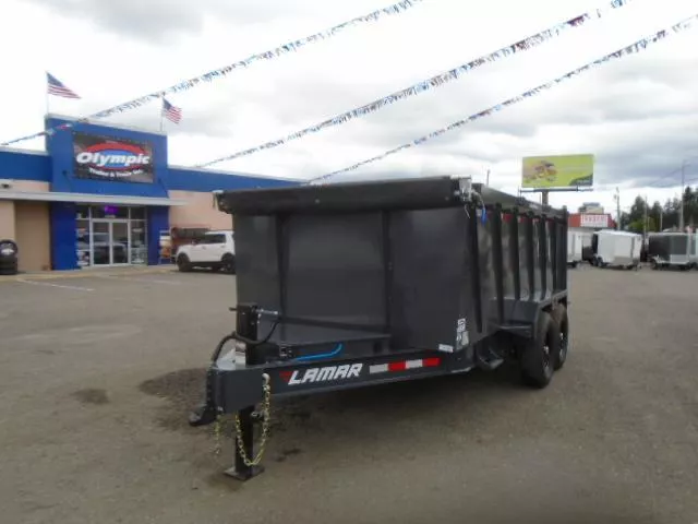 2026 Lamar 7x14 14K Dump Tarp Kit Ramps Spreader Gate 6" Cylinder 7 Ga Floor 3 Way Pump