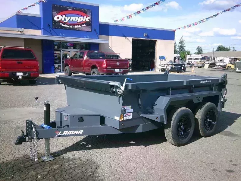 2026 Lamar 5x10 7K / Spreader Gate / Tarp / Ramps / 3 Way Pump Dump Trailer