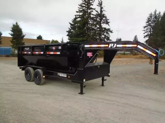 2026 PJ DR14 7X14 14K ROLL OFF Gooseneck Dump Trailer W/ Bin