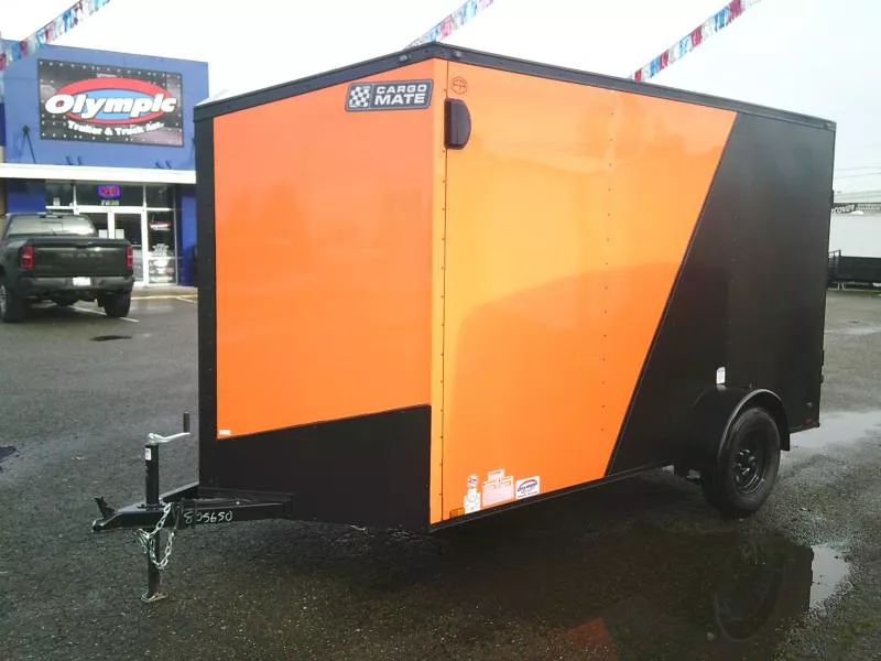 2026 Cargo Mate E-Series 6x12 With 6" Extra Height / D-Rings / Window / Pure Black Pkg / Slant Wedge / Ramp Door