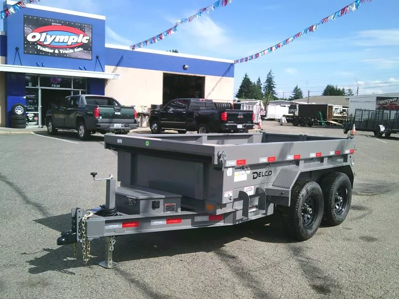 2025 Delco 5X10 12K Bumper Pull / Tarp / Ramps / Dump Trailer