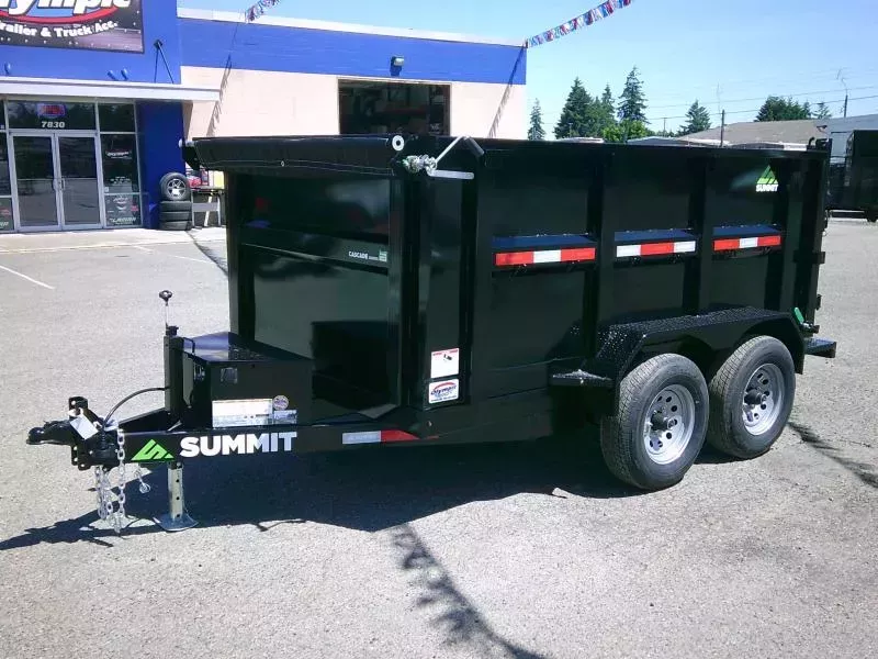 2026 Summit Cascade 6x10 10K Dump Trailer With High Sides / Tarp / Ramps / Spreader Gate / Scissor Lift / Battery Charger