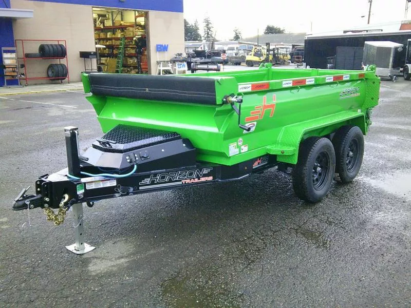 2026 Horizon HZ5 5x10 7K Dump Trailer With 2' Sides Ramps / 3 Way Door