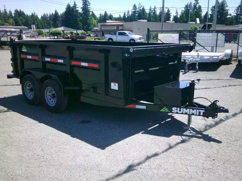 2026 Summit Cascade 6x12 10K Dump Trailer With Tarp / Ramps / Spreader Gate / Scissor Lift / Battery Charger