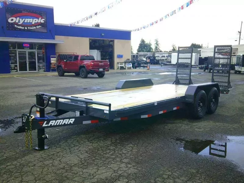 2026 Lamar H6 7x20 14K Equipment Trailer With Dove / HD Stand Up Ramps / Removable Fenders / Winch Plate