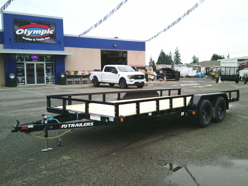 2026 PJ 7x18 7K Car Hauler with Slide in Ramps / D-Rings