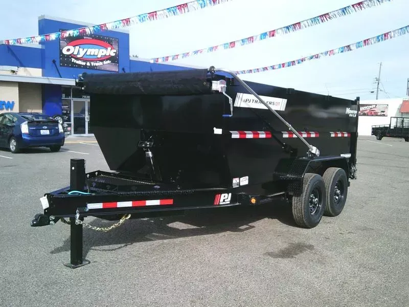 2026 PJ PRO-LIFT 7X14 14K Telescopic Dump Swing Arm Tarp Kit Solar Charger 14 Ply Tires