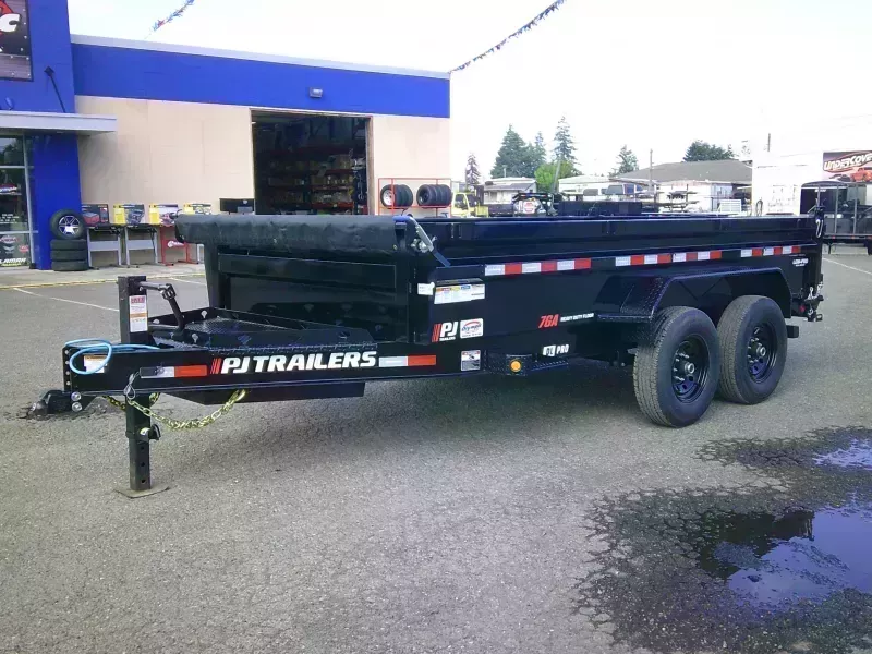 2026 PJ 7x14 14K Low Profile Dump with Tarp Kit / Spreader Gate / 7GA Floor / Support Legs / Ramps