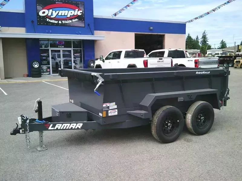 2026 Lamar 5x10 7K / 24" Sides / Ramps / Spreader Gate / 3 Way Pump Dump Trailer