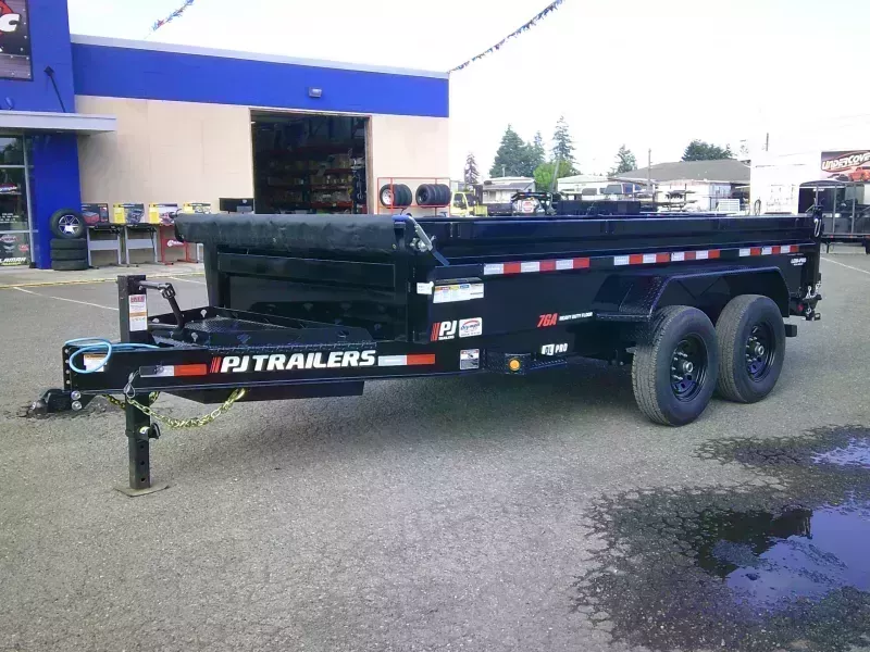 2026 PJ 7x14 14K Low Profile Dump Tarp Kit Ramps Spreader Gate 7 Ga Floor DUMP SALE