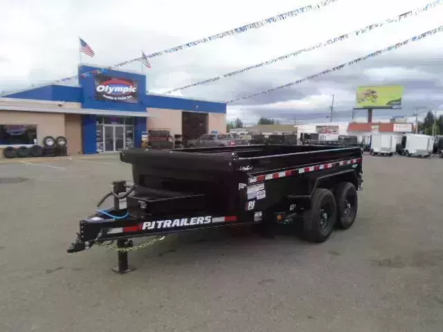 2026 PJ 7x12 14K Dump with 7Ga Floor / Divided Toolbox / 3 Way Pump / Support Stands