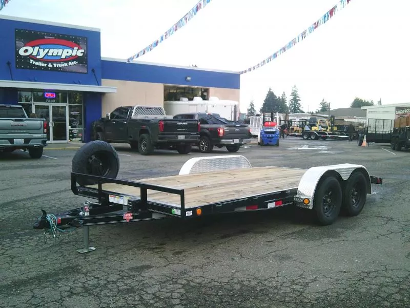 2022 PJ 7x16 7K Car Trailer w/ Dovetail and Ramps
