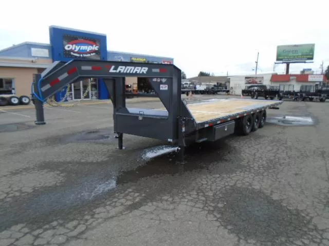2026 Lamar FA 102X26 21K Deckover Equipment Tilt Trailer With Winch Plate / 3 Way Pump/ Spare Tire