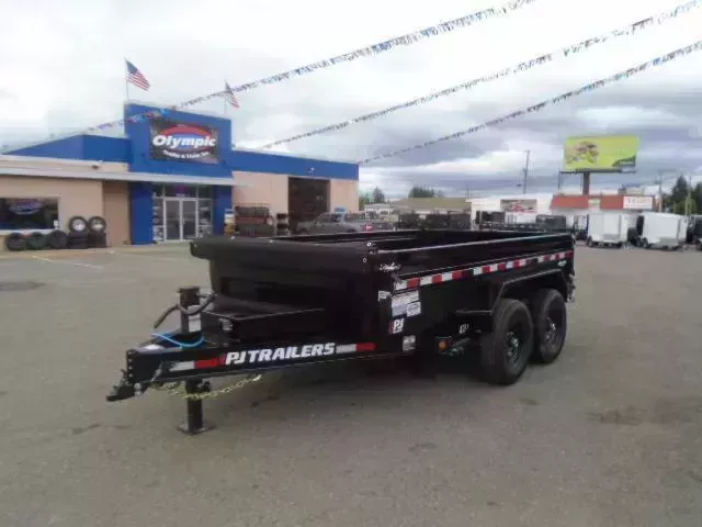 2026 PJ 7x12 14K Dump with 7Ga Floor / Divided Toolbox / 3 Way Pump / Support Stands