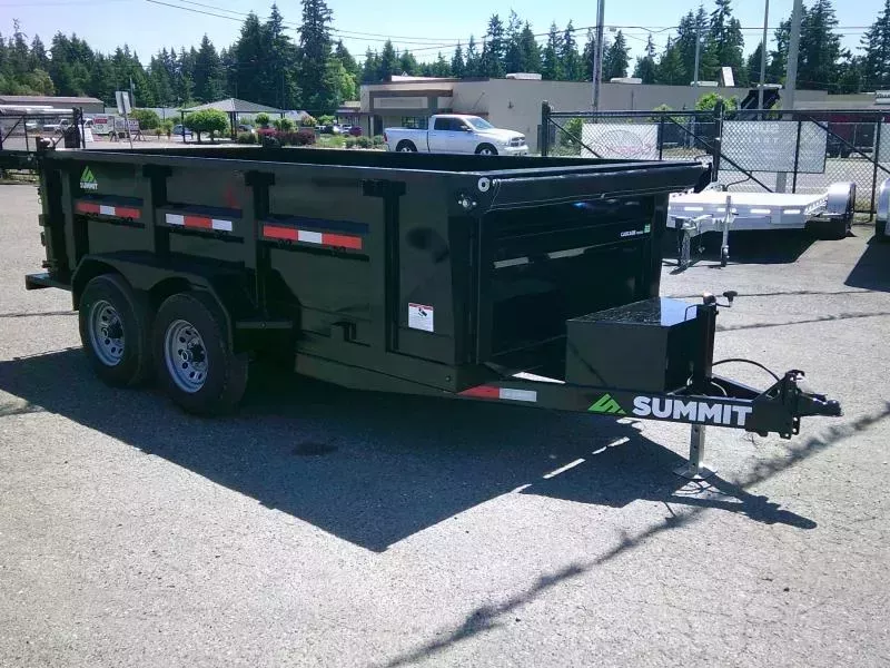 2026 Summit Cascade 6x12 10K Dump Trailer With Tarp / Ramps / Spreader Gate / Scissor Lift / Battery Charger