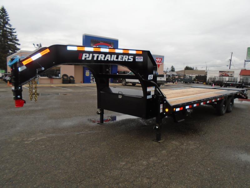 2023 PJ 8.5X32 25K Gooseneck LowPro with Hydraulic Dove/Winch Plate