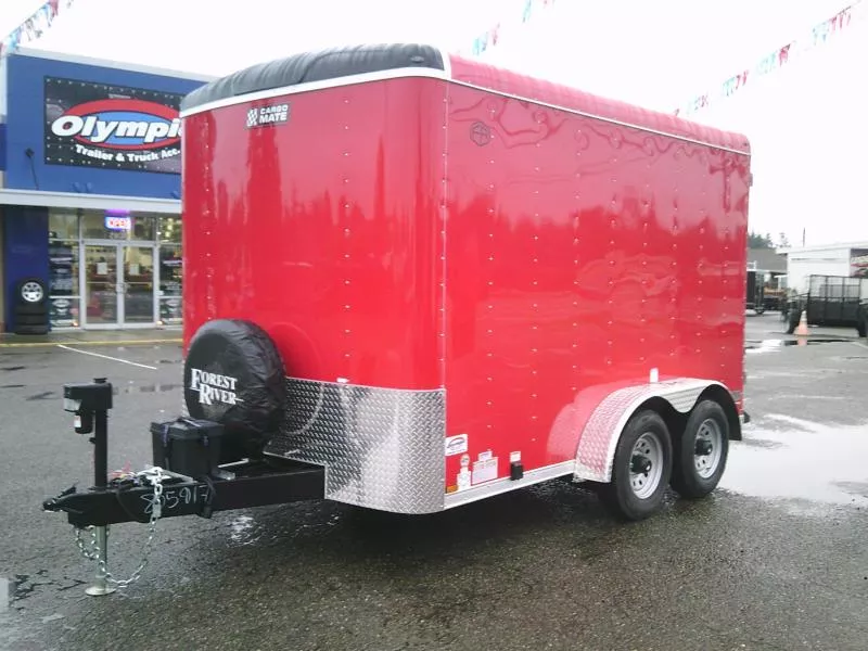 2025 Cargo Mate Blazer 7X12 10K with 6" Extra Height / 110V Pkg / Electric Jack / Spare Tire & Mount / Cargo Doors / Step Bumper