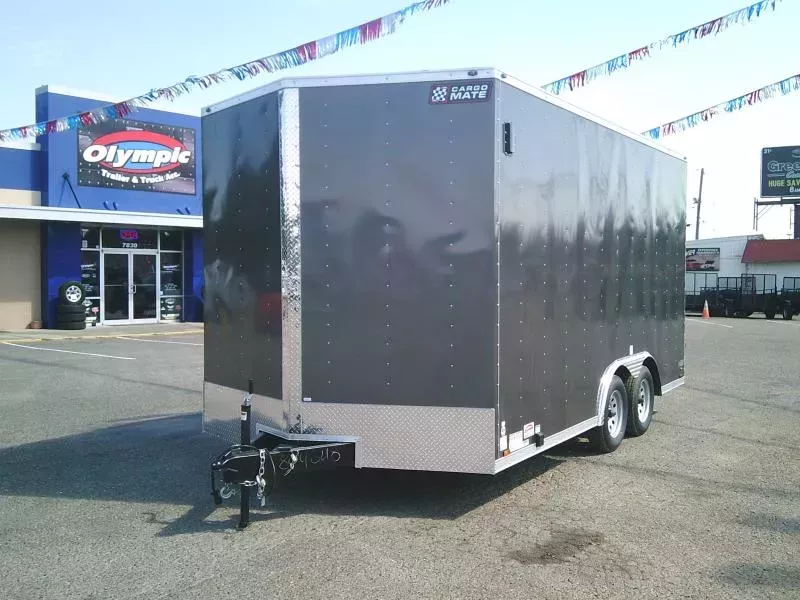 2026 Cargo Mate E-Series 8.5x16 7K With 12" Extra Height / 110V Pkg / D-Rings / Reinforced Ramp Door