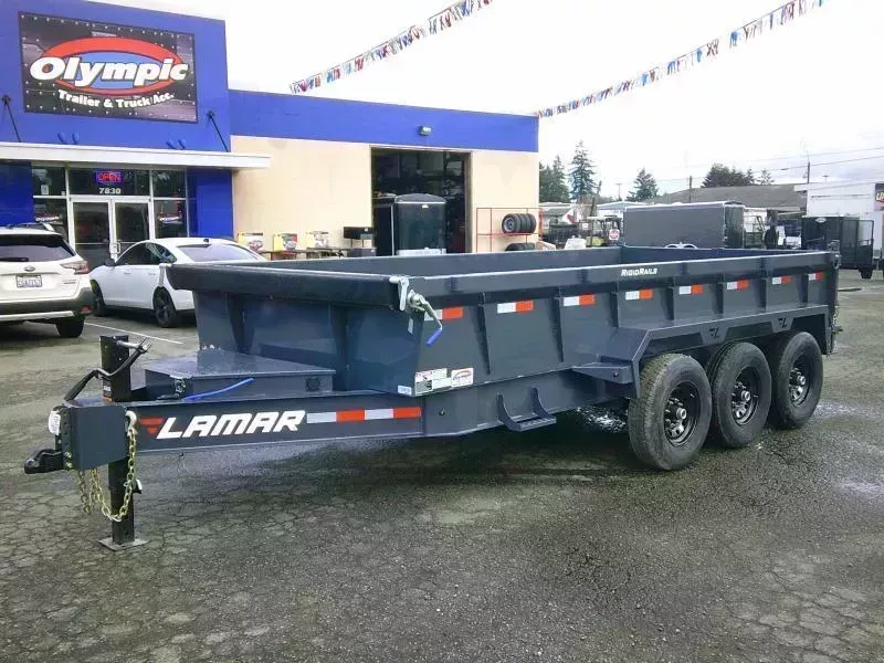 2026 Lamar 7x16 21K Dump Tarp Kit Ramps Spreader Gate 6" Cylinder 7 Ga Floor 3 Way Pump