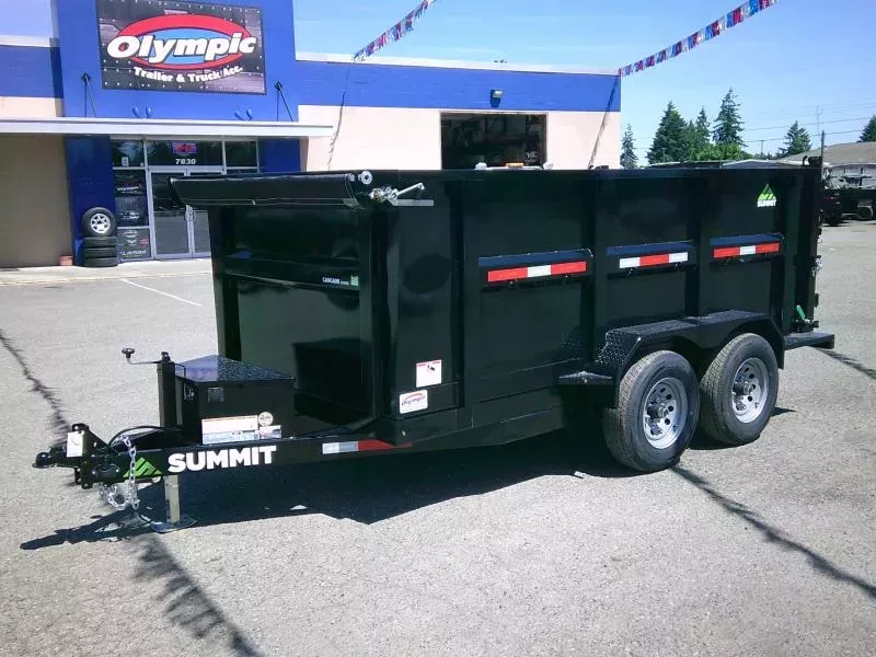 2026 Summit Cascade 6x12 10K Dump Trailer With High Sides / Tarp / Ramps / Spreader Gate / Scissor Lift / Battery Charger DUMP SALE