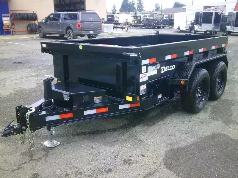 2026 Delco 5X10 7K Bumper Pull / Tarp / Ramps / Dump Trailer