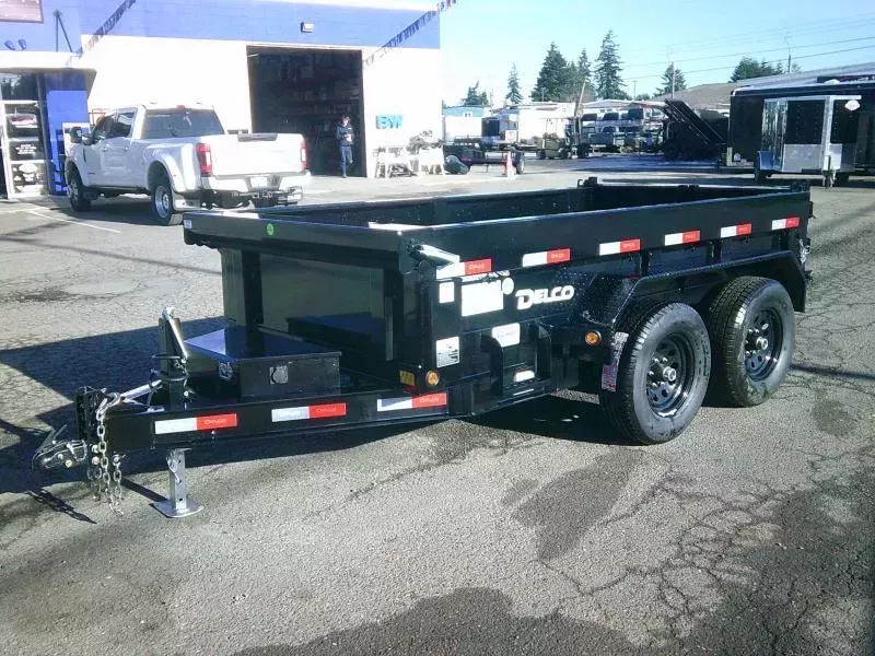 2025 Delco 5X10 12K Bumper Pull / Tarp / Ramps / Dump Trailer