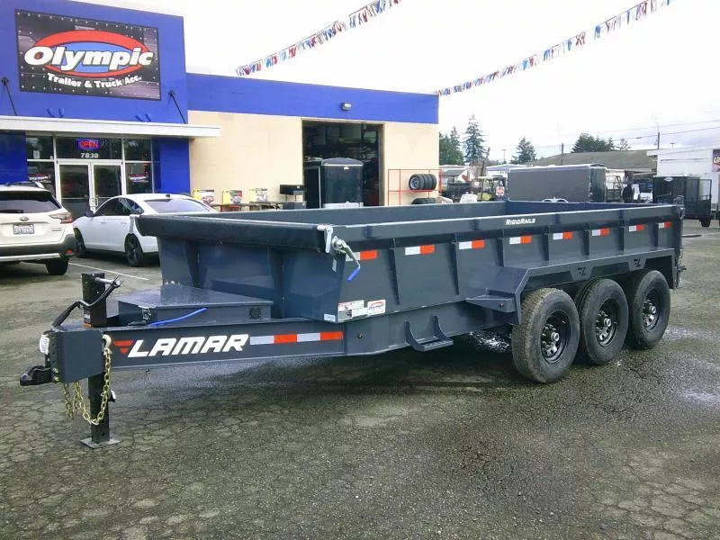 2026 Lamar 7x16 21K Dump Tarp Kit Ramps Spreader Gate 7 Ga Floor 3 Way Pump