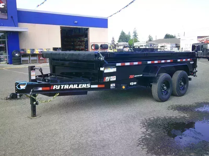 2026 PJ 7x14 14K Low Profile Dump Tarp Kit Ramps Spreader Gate 7 Ga Floor DUMP SALE