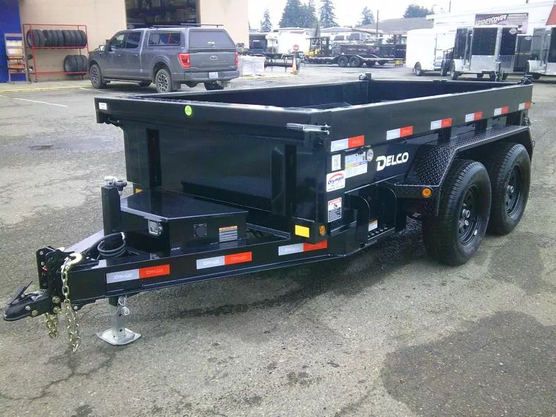 2026 Delco 5X10 7K Bumper Pull / Tarp / Ramps / Dump Trailer