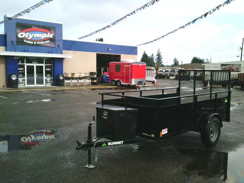 USED 2025 Summit Alpine 5x10 Single Axle Utility Trailer With Toolbox